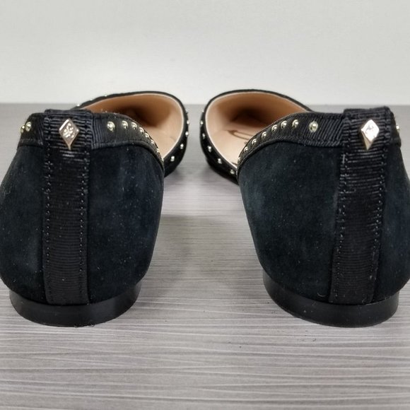 Sam Edelman Roni Studded Half d'Orsay Flat, Black Suede, Womens Size 6 - Picture 5 of 9